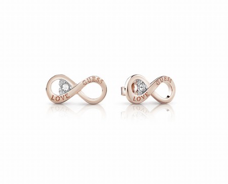Guess Endless Love Rose Gold Infinity Stud Earrings